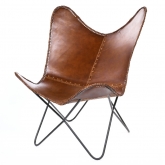 Fauteuil papillon Goa - cuir