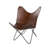 Fauteuil papillon Goa - cuir