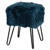 Tabouret Furry - bleu canard