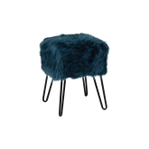 Tabouret Furry - bleu canard