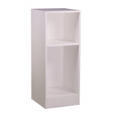 Stèle bois blanc 40x40 H100 3 faces + etagere