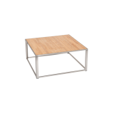 Table Kadra H45 100x100 - bois & chrome