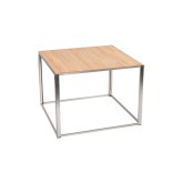 Table Kadra H73 100x100 - bois & chrome