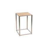 Table Kadra H90 60x60 - bois & chrome