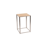 Table Kadra H73 60x60 - bois & chrome