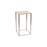 Table Kadra H105 60x60 - bois & chrome