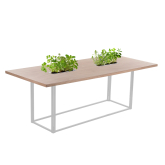 Table Mika végétale H73 200x90 - bois & blanc
