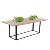 Table Mika végétale H73 200x90 - bois & noir