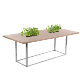 Table Mika végétale H73 200x90 - bois & chrome
