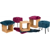 Tabouret Furry - fuchsia