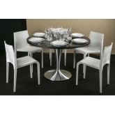 Table Ivan dia120 - noir & inox