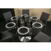 Table Ivan dia120 - noir & inox