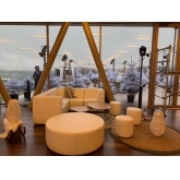 Pouf rond Nikki dia70 - blanc