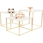 Table Kadra H90 100x100 - marbre & laiton