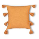 Coussin pompon 40x40 - ocre