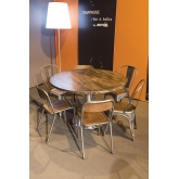 Table Ivan dia120 - bois & inox