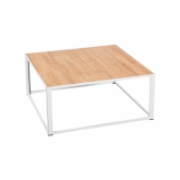 Table basse Kadra H45 100x100 - bois & blanc