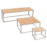 Tables Kadra H45 - bois & chrome
