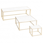 Tables Kadra H45 - marbre & laiton