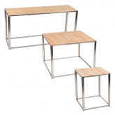 Tables Kadra H73 - bois & chrome