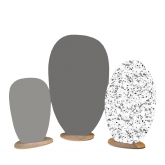 Paravent 3 pétales - gris terrazzo