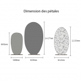 Paravent 3 pétales - gris terrazzo