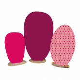 Paravent 3 pétales - magenta pois