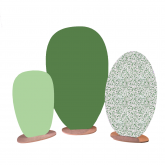 Paravent 3 pétales - vert terrazzo