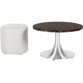 Table Stacy H35 dia70 - bois & inox
