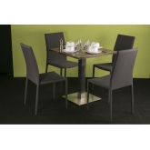 Table Stan H73 90x90 - bois & inox