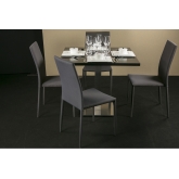 Table Stan H73 90x90 - noir & inox