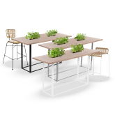 Table Mika Végétale H105 200x90 - bois & noir