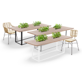 Table Mika végétale H73 200x90 - bois & noir